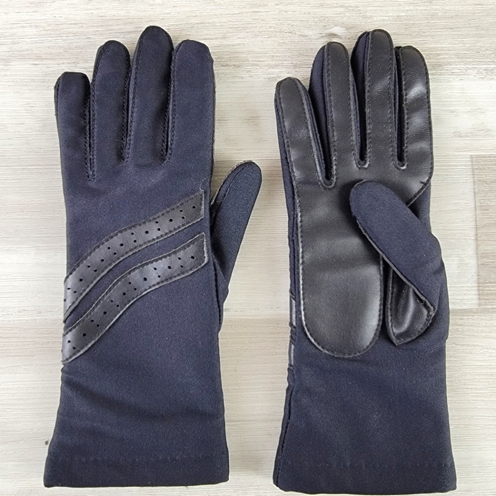 Vintage Legg's Sheer Energy Stretch Black Driving Gloves One Size